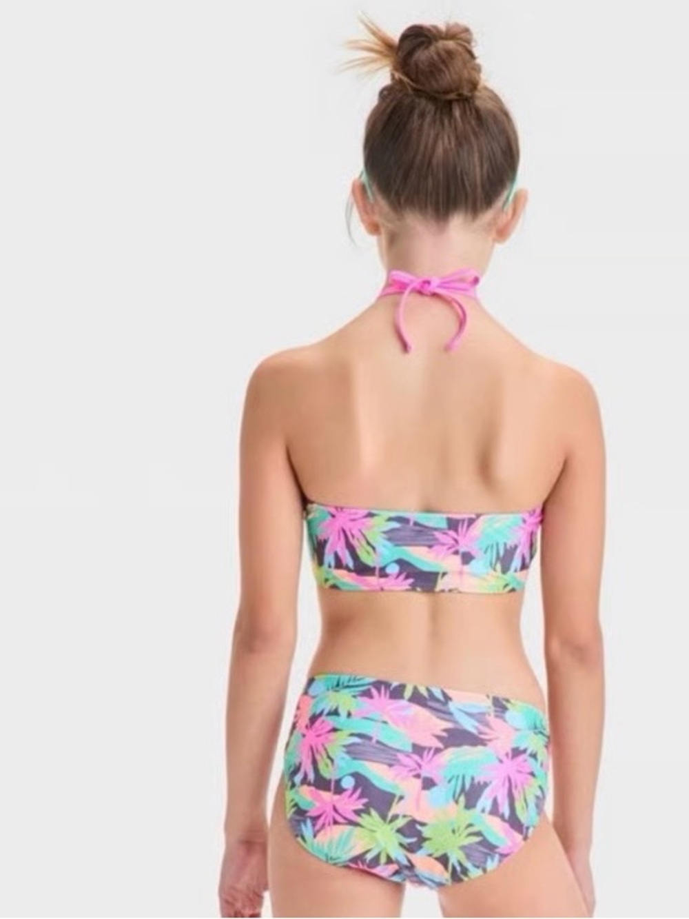 Buy 1 get 1 free art class Pink, Blue & Mint Tropical Leaf Two-Piece Bikini - Picture 2 of 7